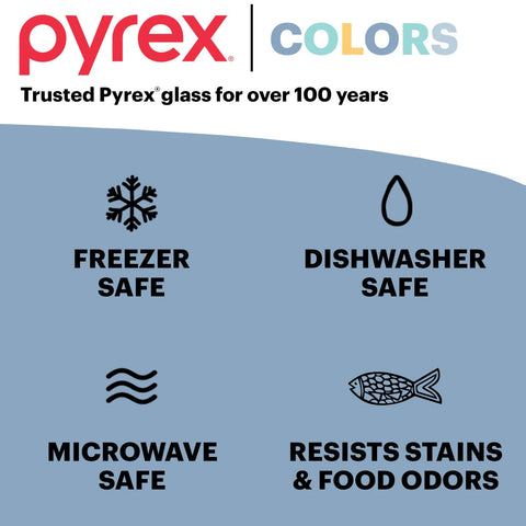 Pyrex® Simply Store® Tinted 6-piece Rectangle Storage Set with Plastic Lids, Green